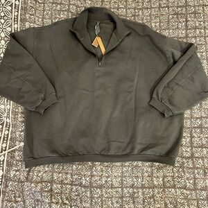 NWT SKIMS Women’s charcoal Zip-Up Sweater